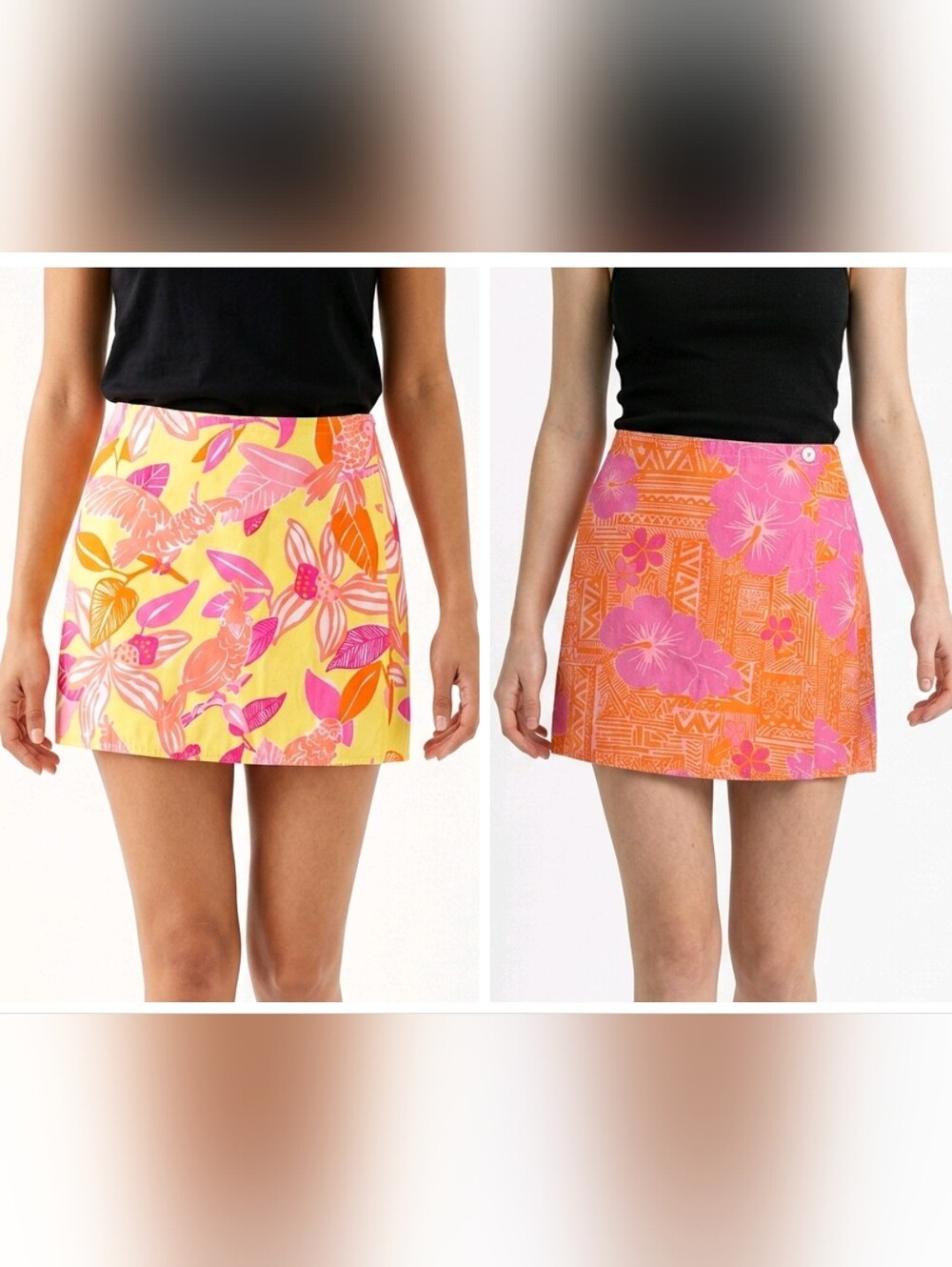 Lilly Pulitzer Pacific Wing Parrot Yellows Pinks Riverside Skirt Sz 4